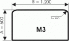 Podstawa szklana pod piec wolnostojący M3